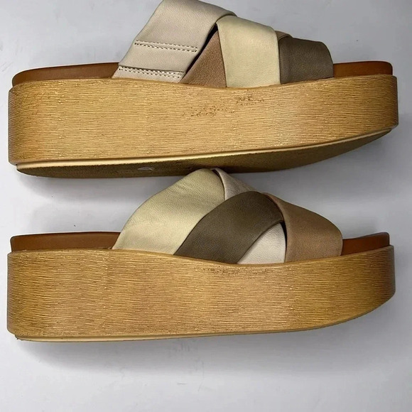 Lucky Brand leather 2.5inch Dikona Wedge Sandals size 8 - Picture 4 of 6